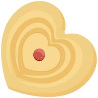 Orange and red heart shaped biscuit. vector