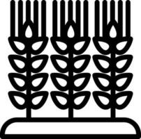 Line art illustration of wheat ear icon. vector