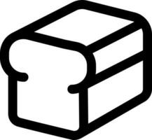 Bread slice icon in line art. vector