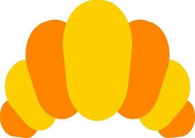 Croissant icon in yellow and orange color. vector