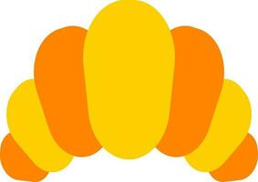 Croissant icon in yellow and orange color. vector