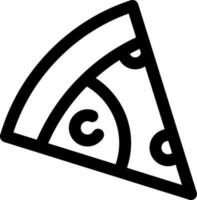 Black line art illustration of pizza icon. vector