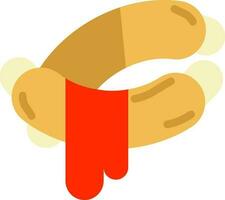 Flat style sausage icon or symbol. vector