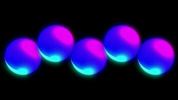 Abstract 3d background with beautiful rainbow colors gradient on wax bubbles metaball. Spheres fly in the air with an inner glow, 3d ball appears by illuminating with colorful neon light. video