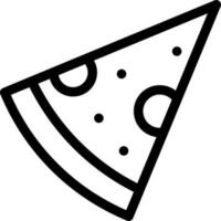 Pizza slice icon in line art. vector