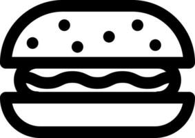 Burger icon in thin line art. vector