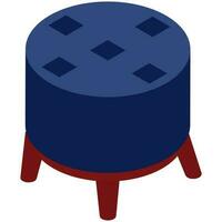 Flat illustration of stool element in isometric style. vector