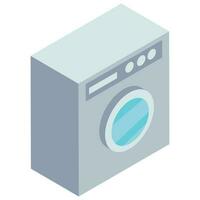 Isolated washing machine isometric element. vector