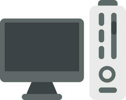 Illustration of desktop with remote control icon. vector