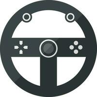 Steering control icon in black and white control. vector