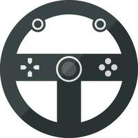 Steering control icon in black and white control. vector