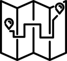 Map navigation icon in line art. vector