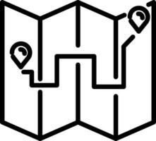 Map navigation icon in line art. vector