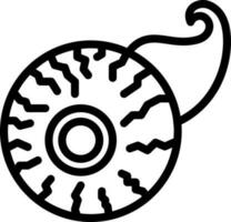 Eyeball icon in black line art. vector