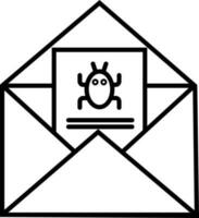 Spam mail icon made with line art. vector
