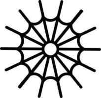 Spiderweb icon in black line art. vector