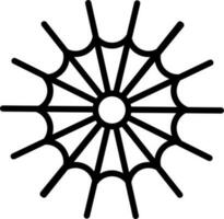 Spiderweb icon in black line art. vector