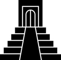 Illustration of aztec pyramid icon in glyph style. vector