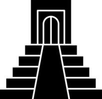 Illustration of aztec pyramid icon in glyph style. vector