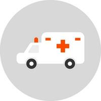 Ambulance Van icon in white and red color. vector