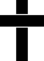 Tombstone cross icon in glyph style. vector
