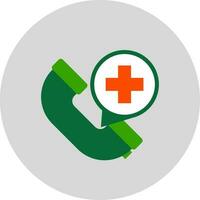 emergencia teléfono llamada icono en verde y rojo color. vector