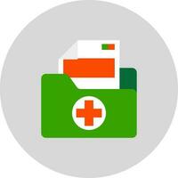 médico archivo carpeta icono en plano estilo. vector