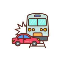 tren accidente icono en vector. ilustración vector