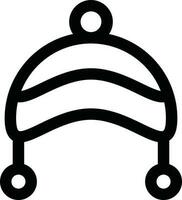 Beanie Cap icon in thin line art. vector
