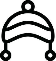 Beanie Cap icon in thin line art. vector