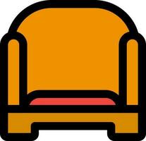 Illustration of Sofa icon in flat style. vector