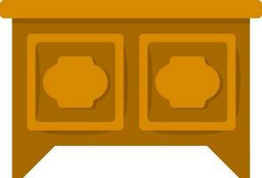 Antique Table or Desk icon in brown color. vector