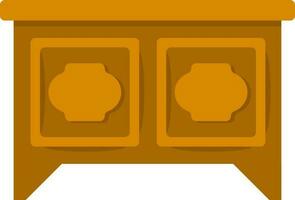 Antique Table or Desk icon in brown color. vector