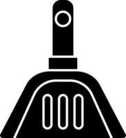 Flat style dustpan in black and white color. vector