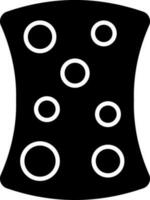 Black and white sponge in flat style. vector