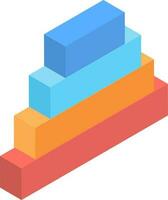 3D isometric of colorful infographic pyramid. vector