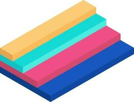 Colorful staircase infographic graph in 3d style. vector