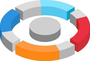 Colorful pie chart in 3d style. vector