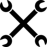Wrench icon in black color. vector