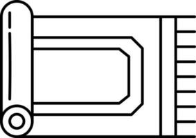 Vector illustration of carpet icon or symbol in line art.