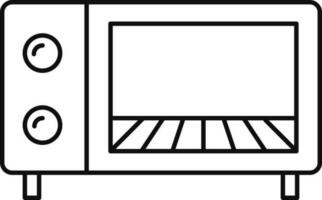 Isolated icon or symbol of oven or microwave in line art. vector