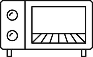 Isolated icon or symbol of oven or microwave in line art. vector