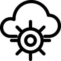 Cloud management icon in line art. vector