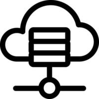 Line art illustration of cloud server sign or symbol. vector
