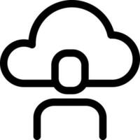 Cloud computing user icon or symbol in line art. vector