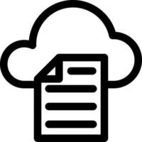 Cloud file storage icon in line art. vector