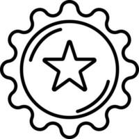 Star sticker or label icon in line art. vector