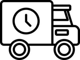 24 hours delivery truck service icon in line art. vector