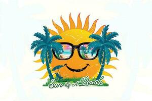 Sun of a beach t shirt design vector