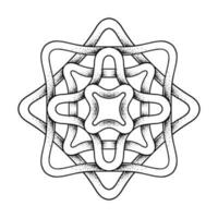 Mandala Hand Drawn in Black and White Color vector